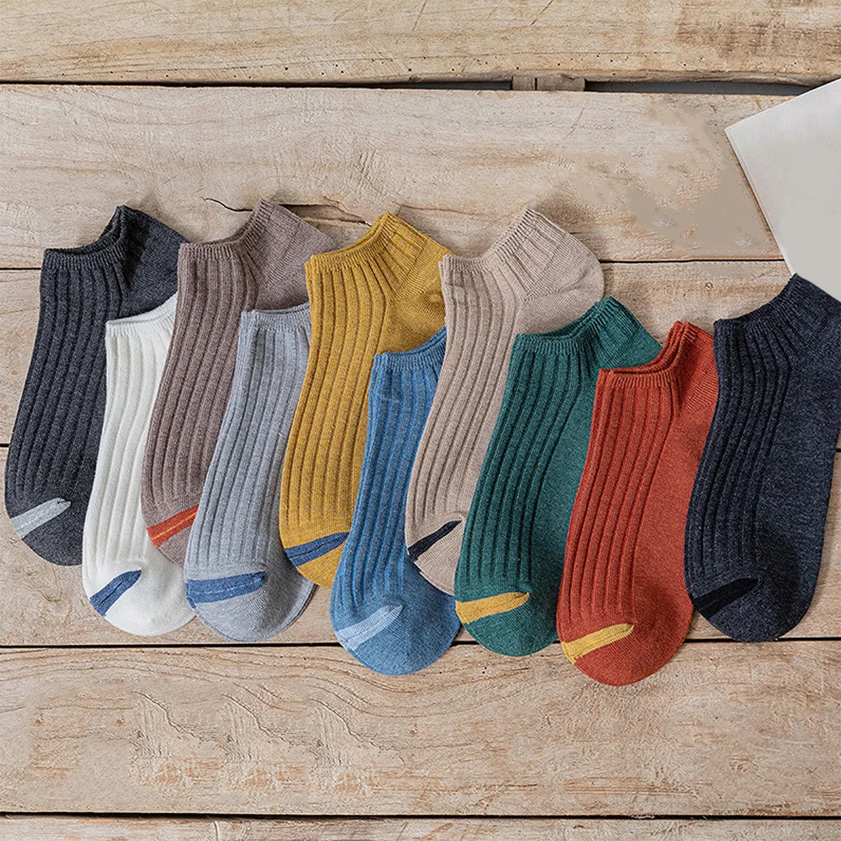 10pairs Men's Color Block Ankle Business Casual Socks
