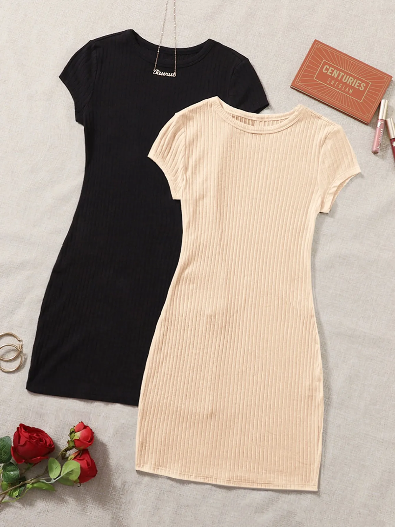 2 Pack Rib-knit Dress