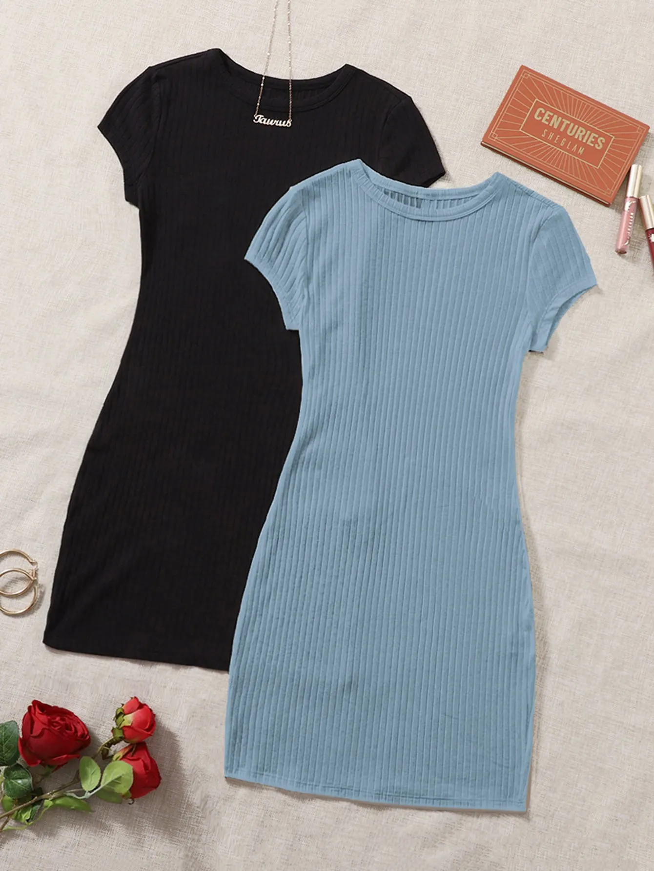 2 Pack Rib-knit Dress