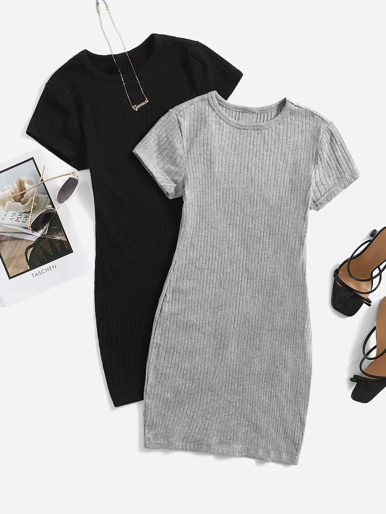 2 Pack Rib-knit Dress