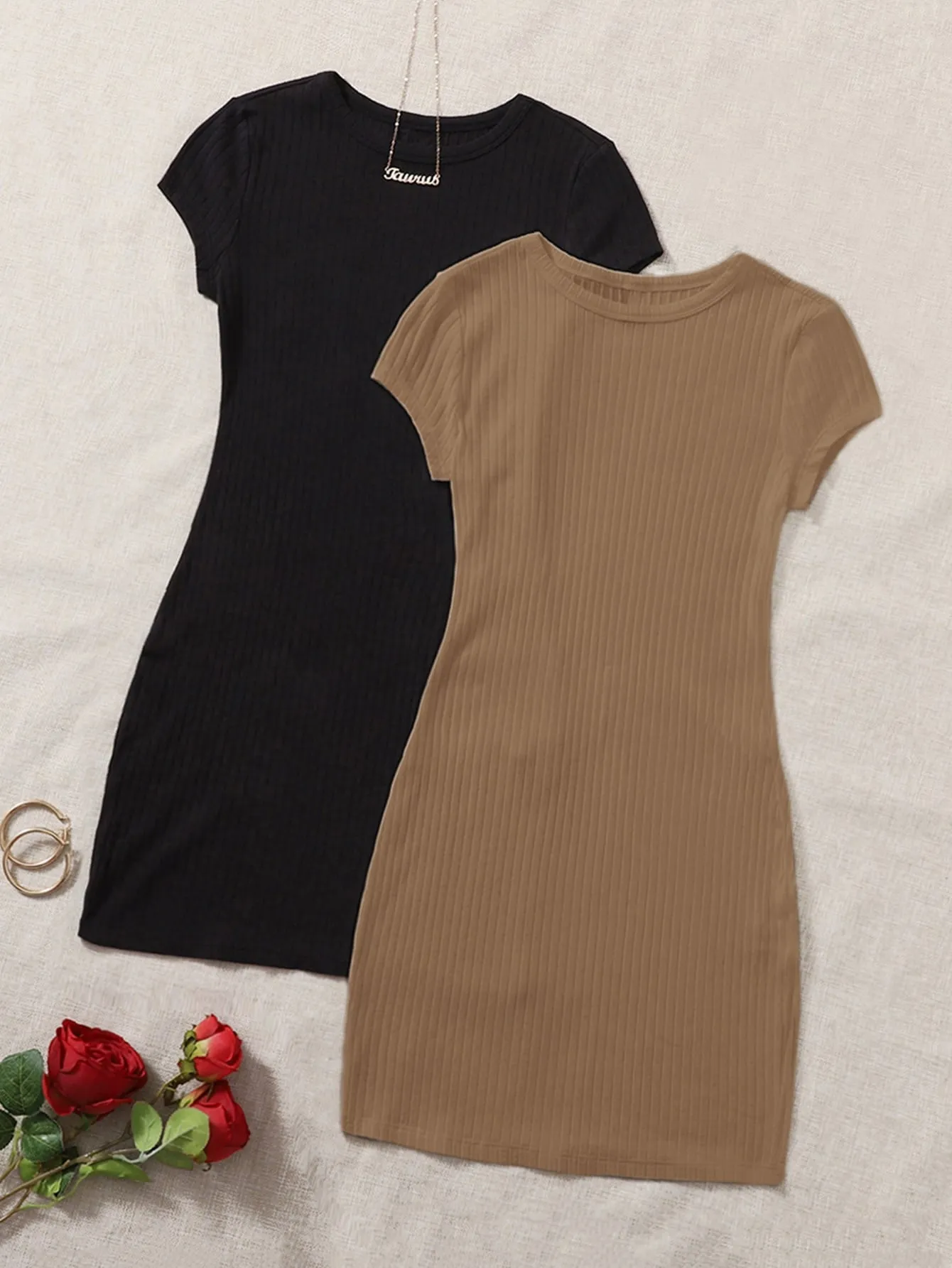 2 Pack Rib-knit Dress