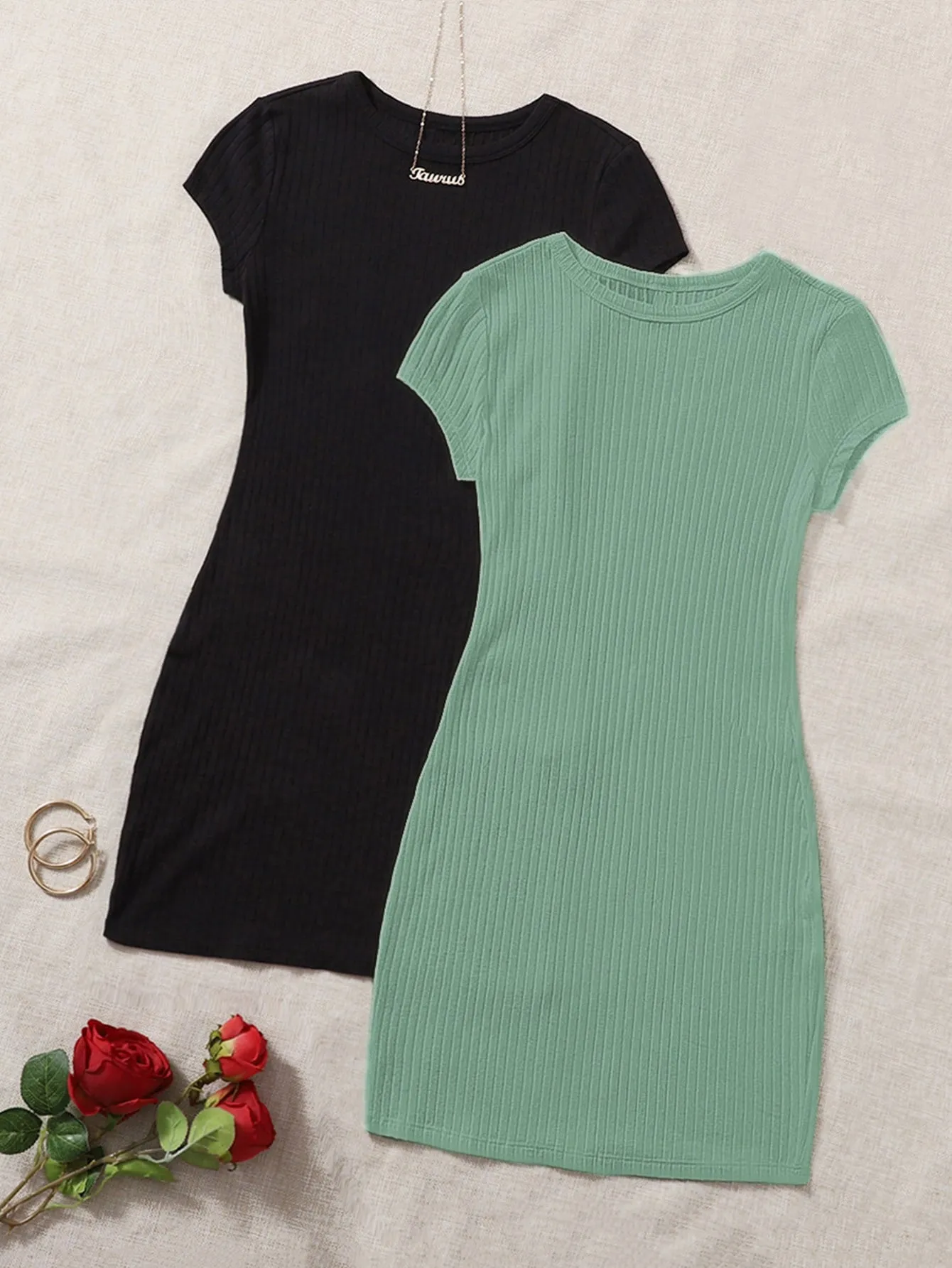 2 Pack Rib-knit Dress