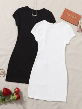 2 Pack Rib-knit Dress