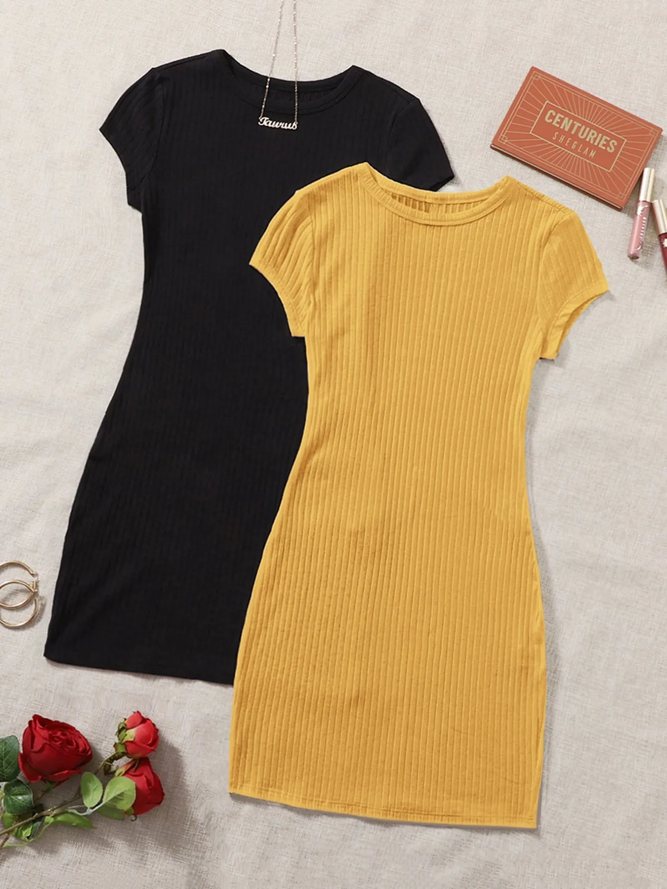 2 Pack Rib-knit Dress