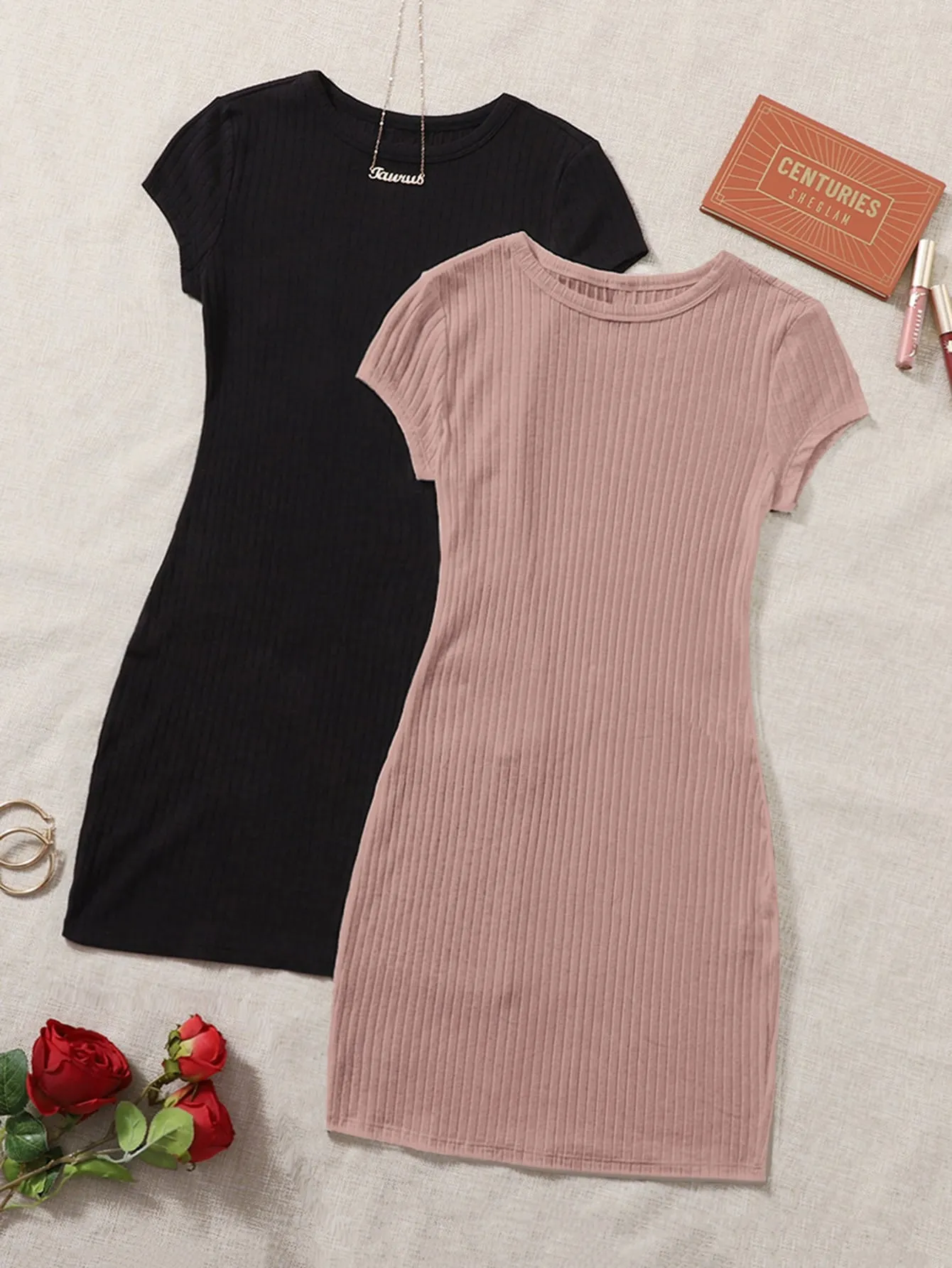 2 Pack Rib-knit Dress