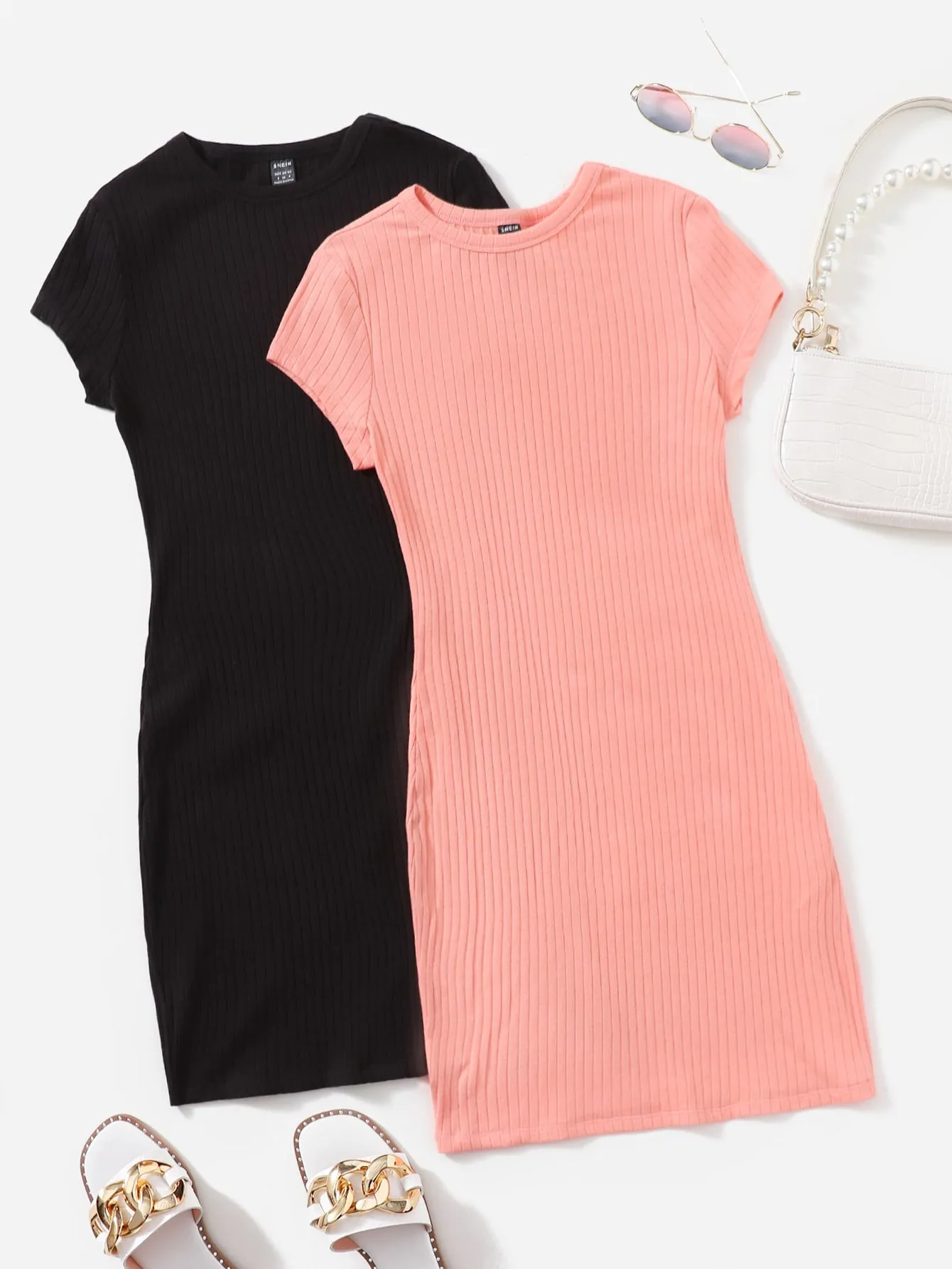 2 Pack Rib-knit Dress