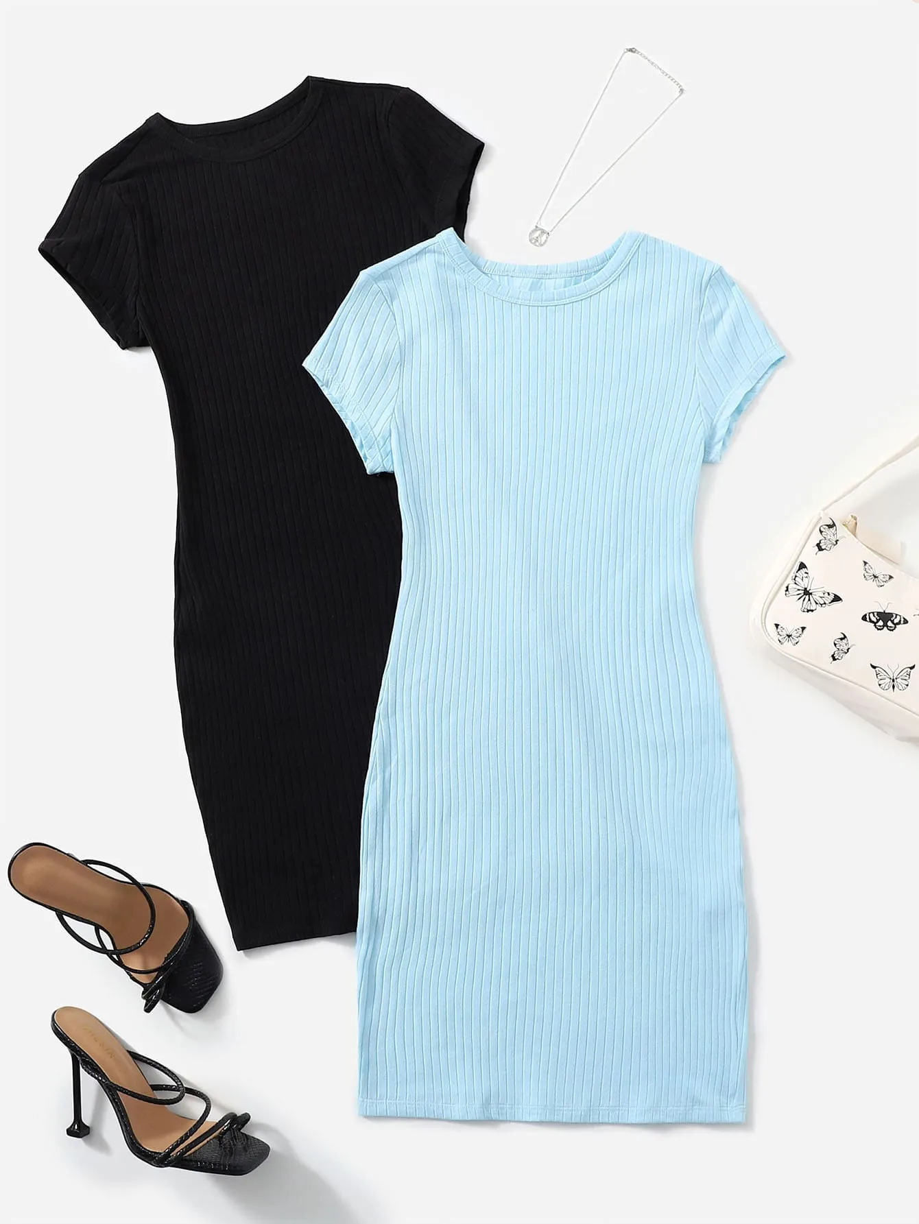 2 Pack Rib-knit Dress