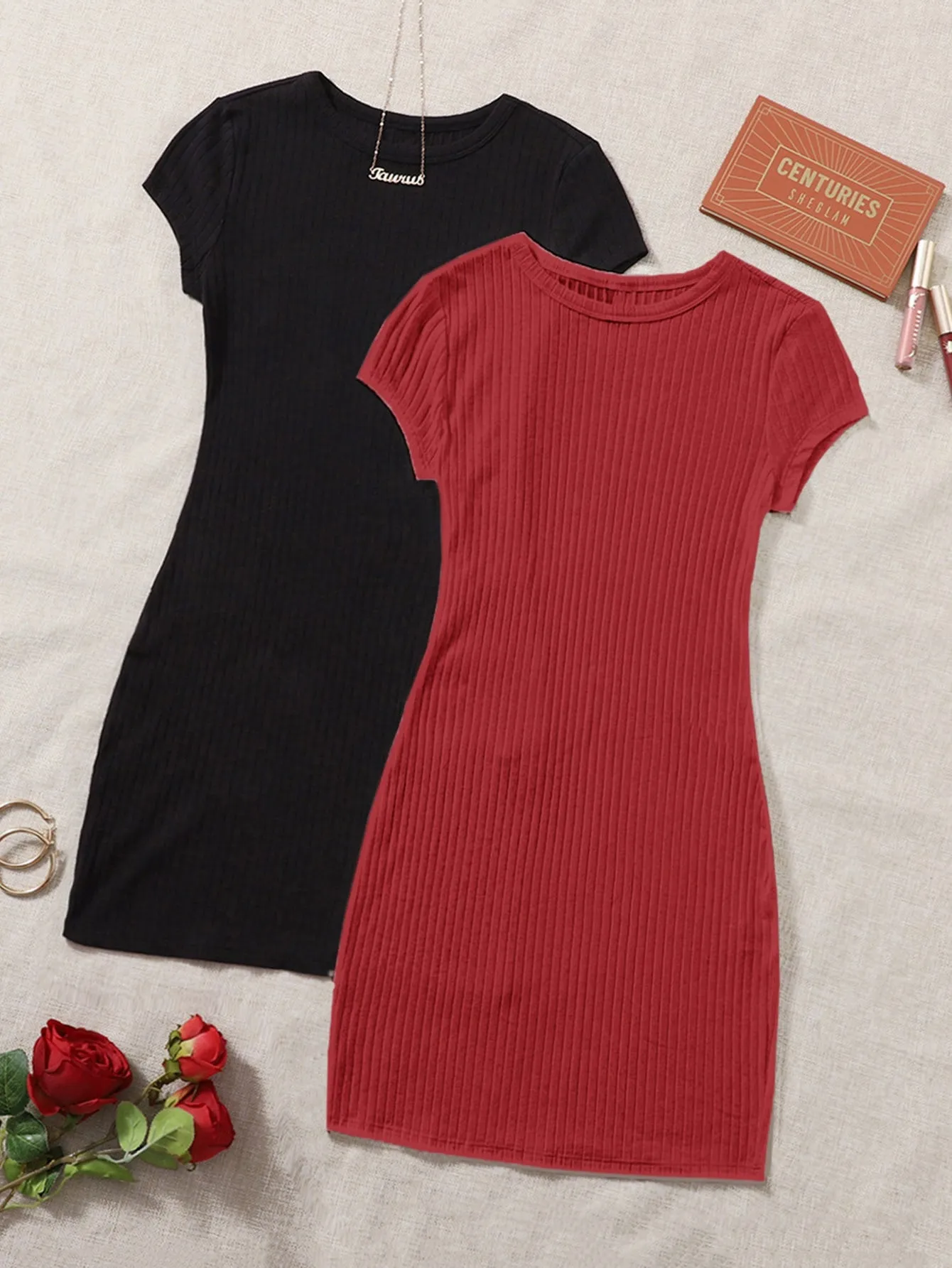 2 Pack Rib-knit Dress