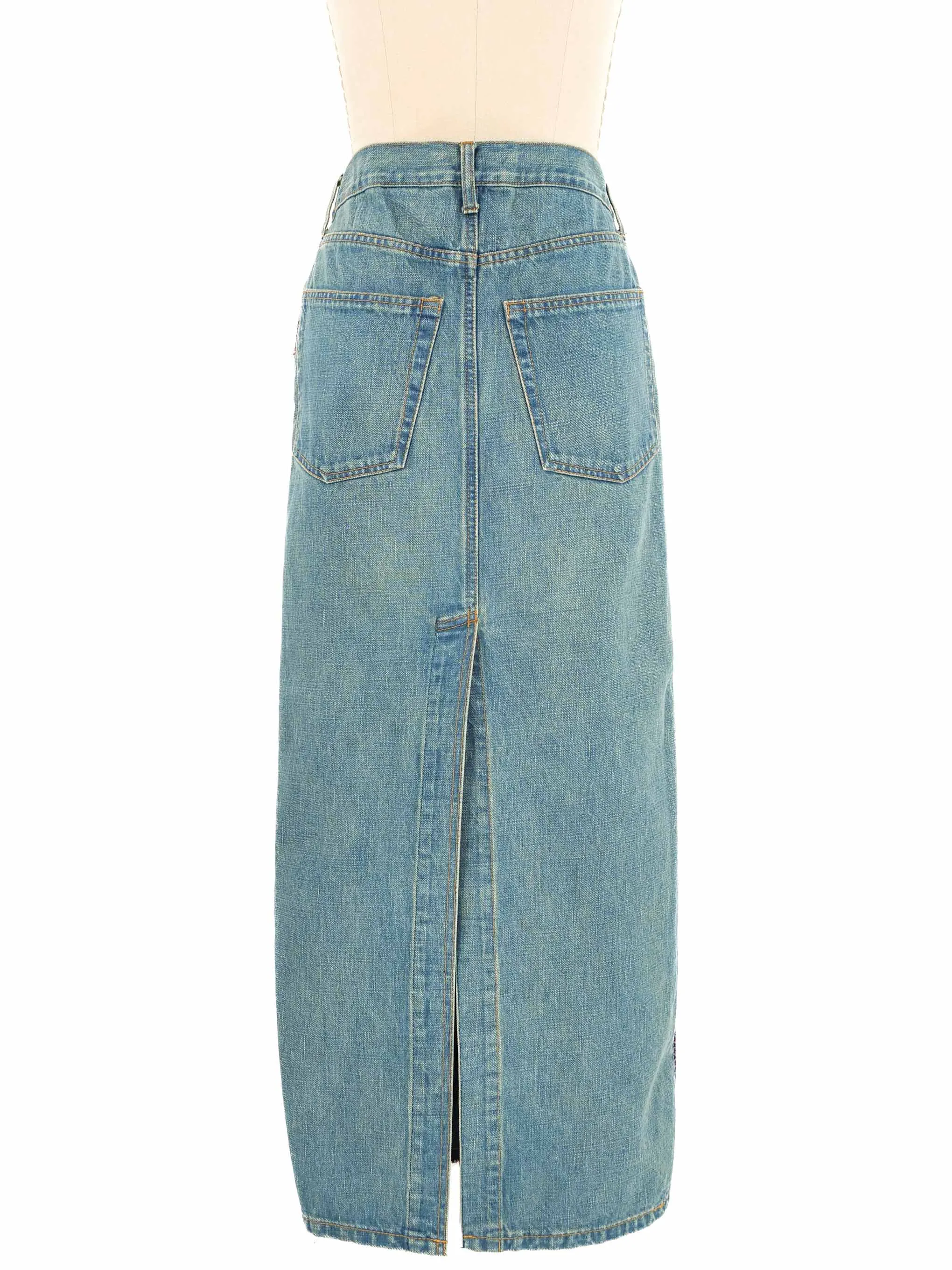 2004 Junya Watanabe Tweed Denim Maxi Skirt