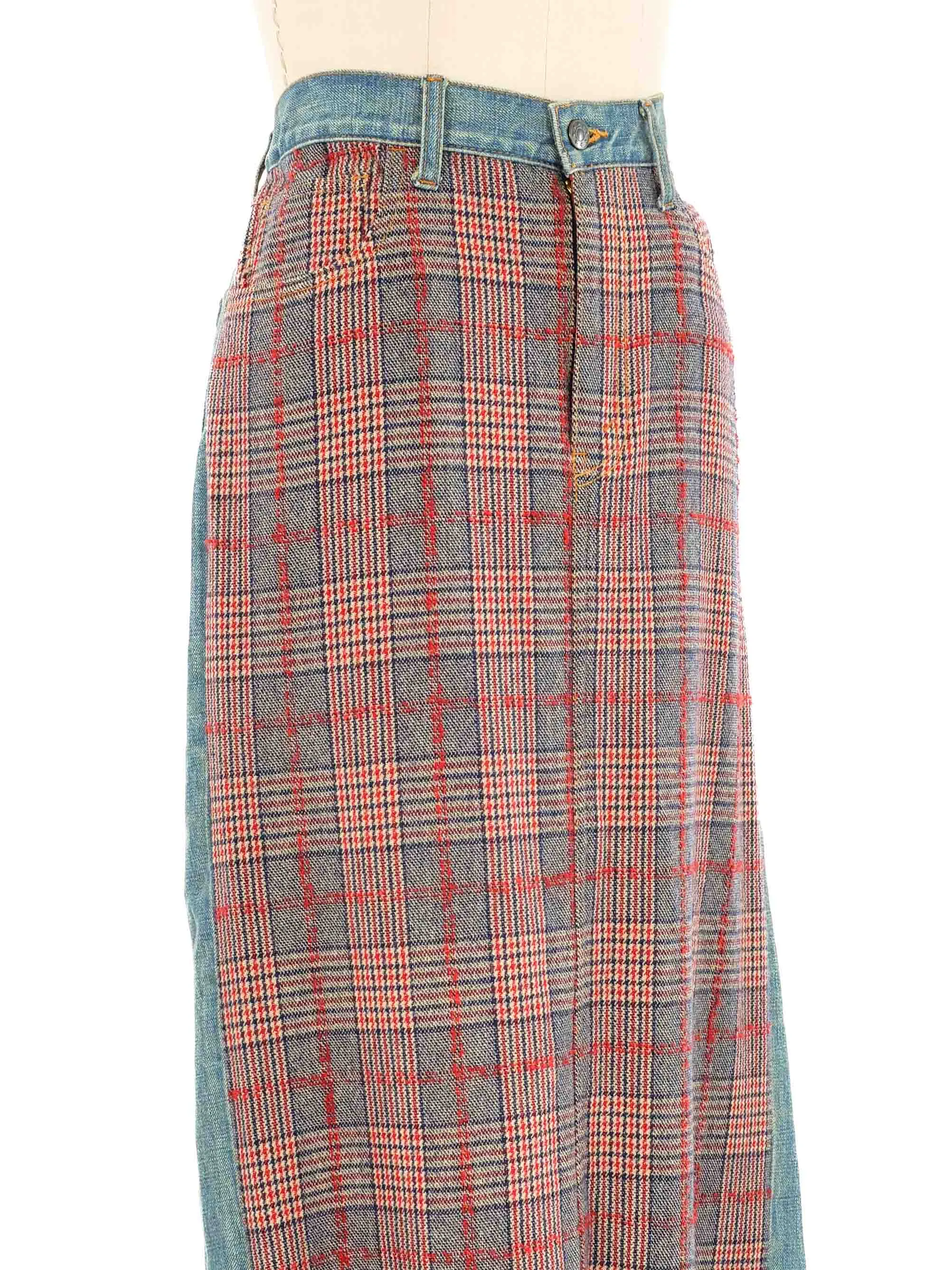 2004 Junya Watanabe Tweed Denim Maxi Skirt