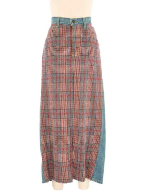 2004 Junya Watanabe Tweed Denim Maxi Skirt