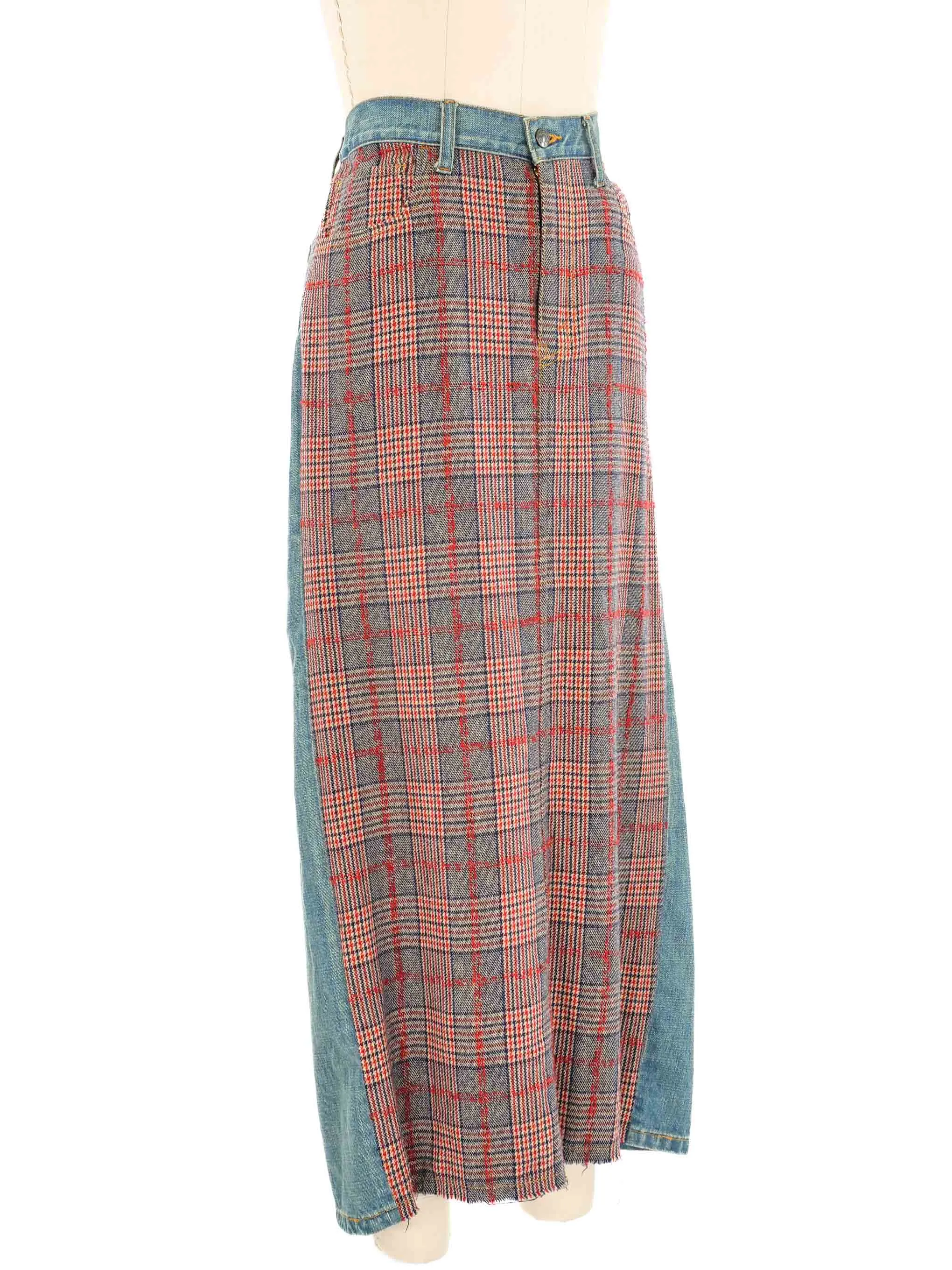 2004 Junya Watanabe Tweed Denim Maxi Skirt