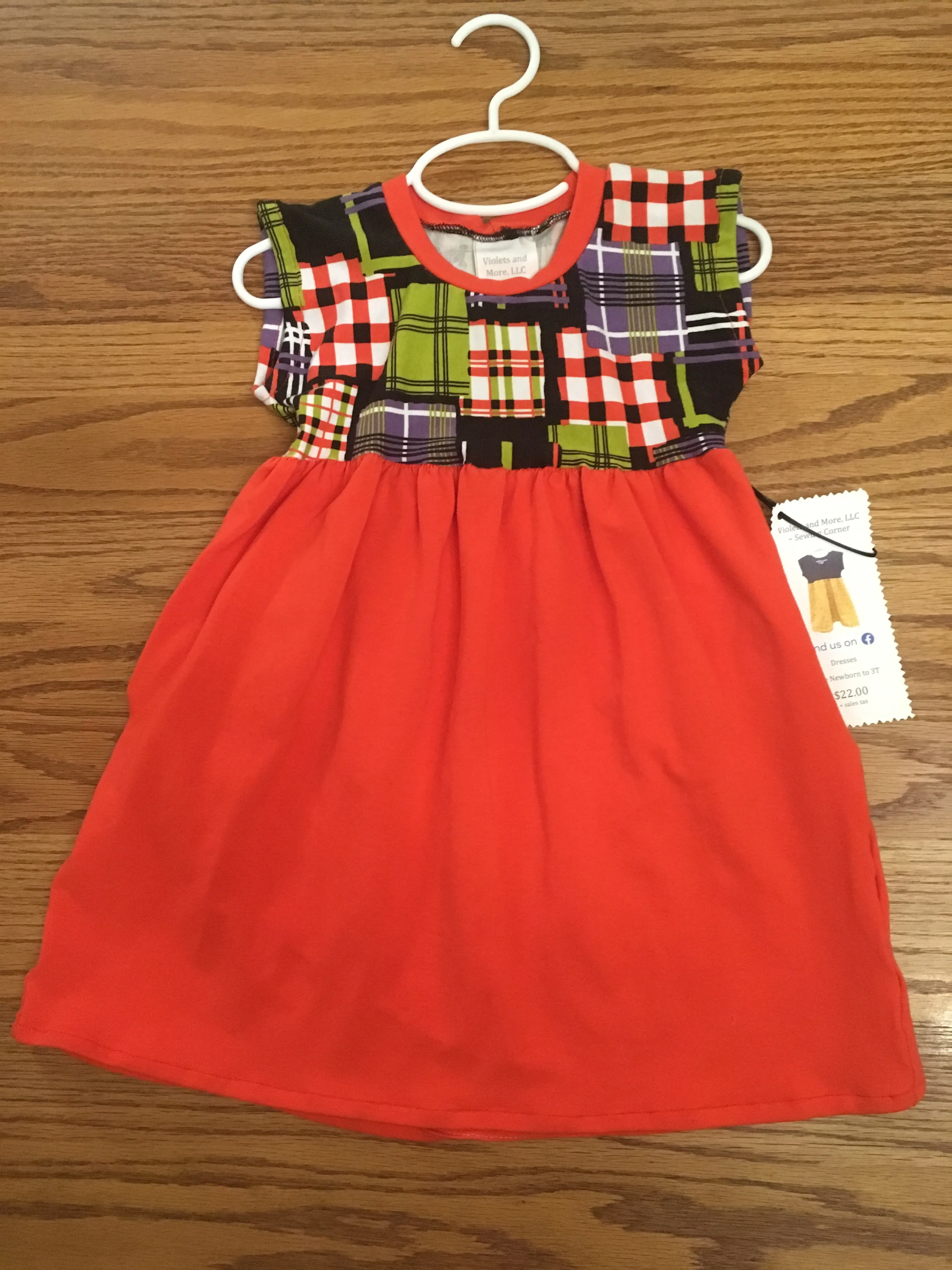 3T Halloween Plaid Orange Dress