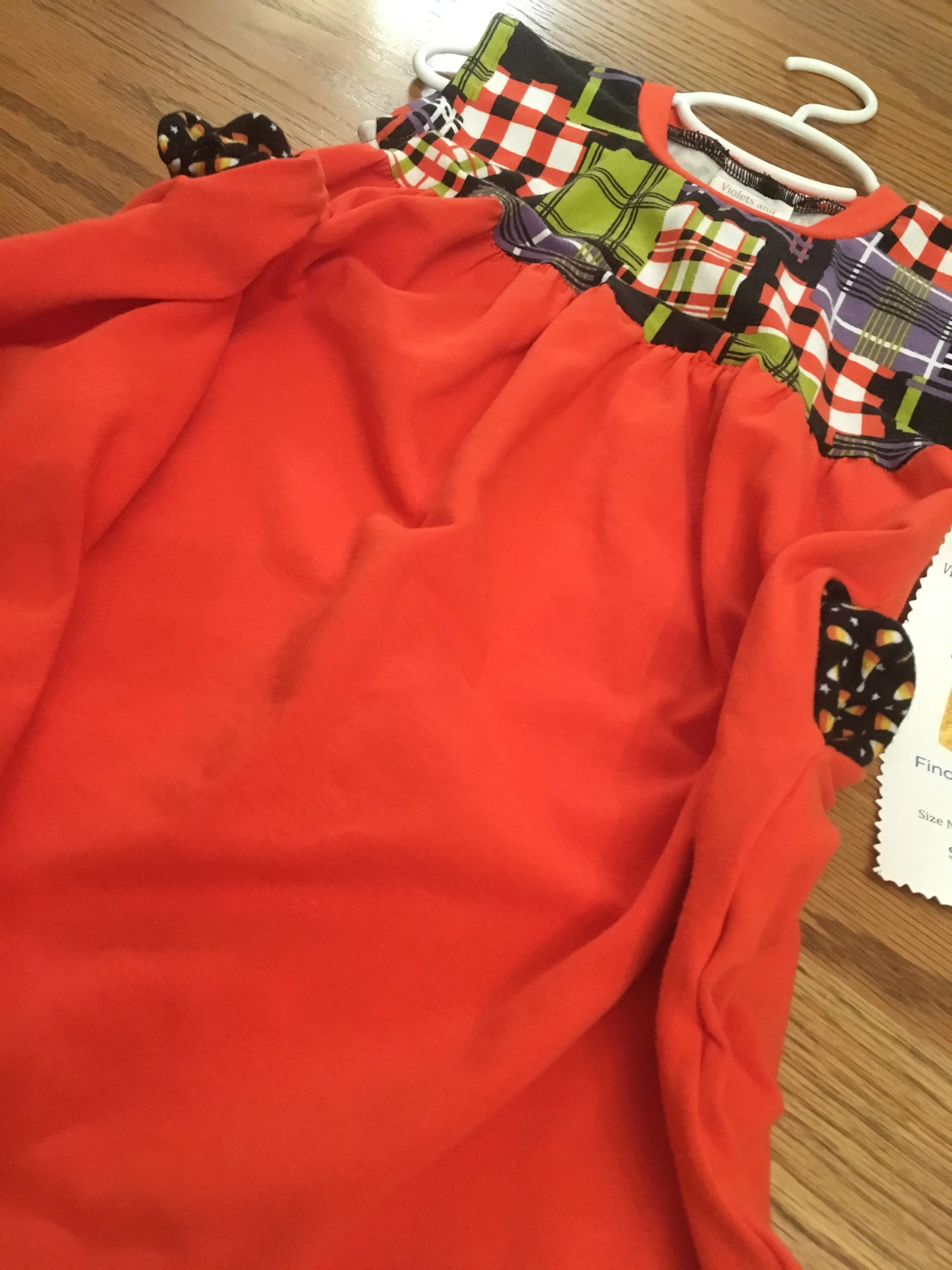 3T Halloween Plaid Orange Dress