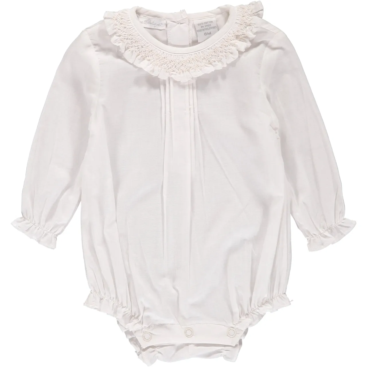 40108-Carriage Boutique Long Sleeve Baby Girl Bubble Romper