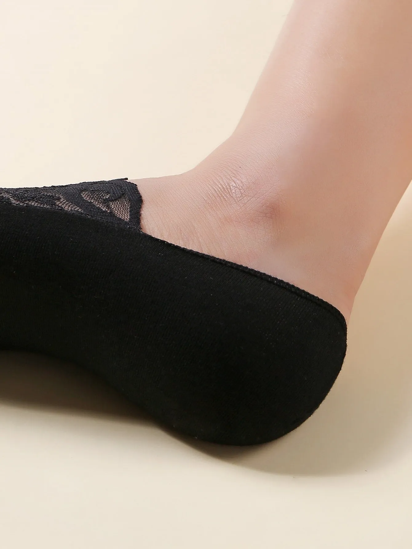 5pairs Contrast Lace Invisible Socks