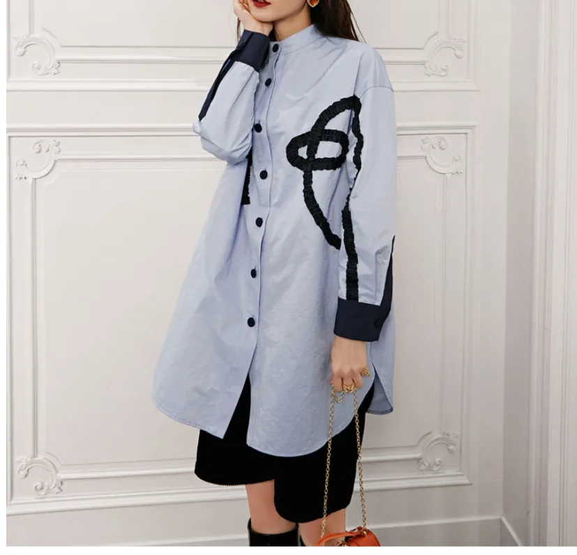 8GIRLS EMBROIDERED LONGLINE SHIRT