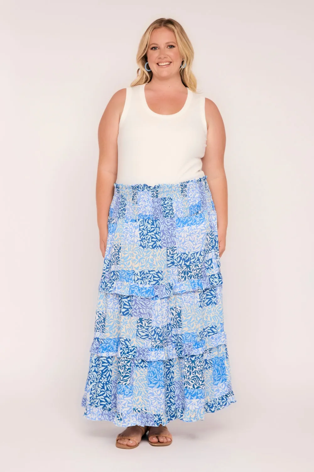 Aaliyah Frill Skirt in Salty Seas