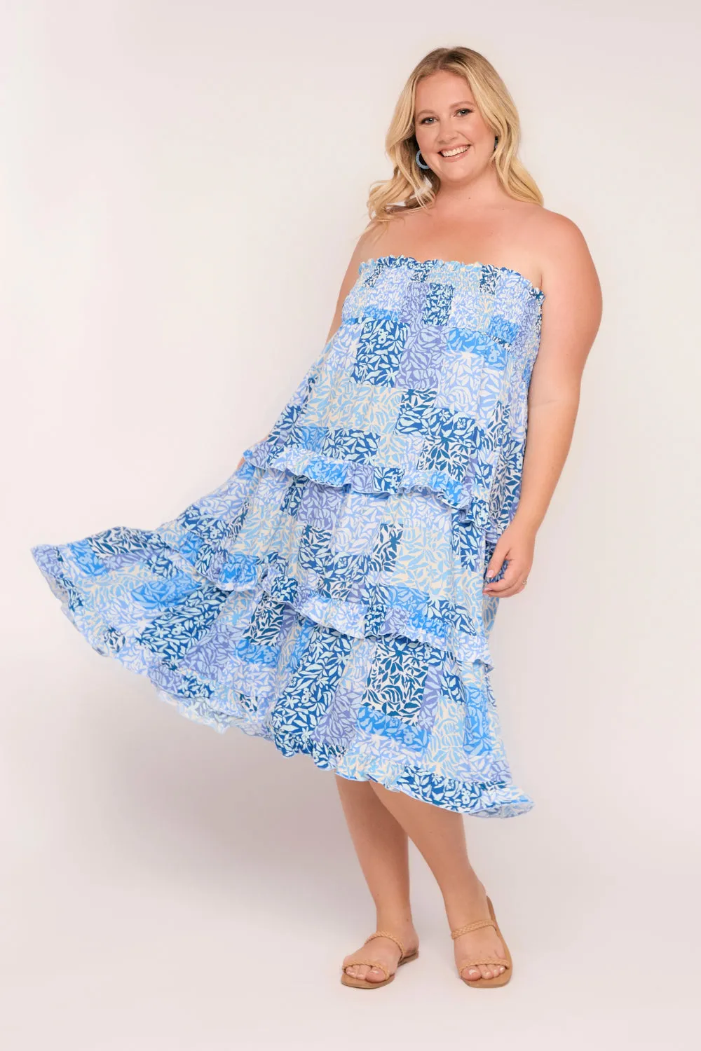 Aaliyah Frill Skirt in Salty Seas