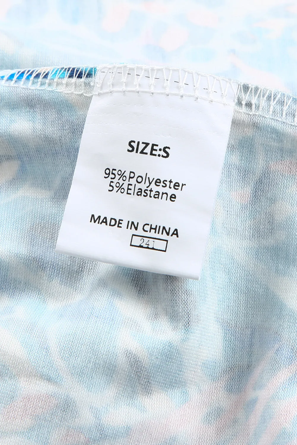 Abstract Botanic Print Wrap V Neck Short Sleeve Maxi Dress