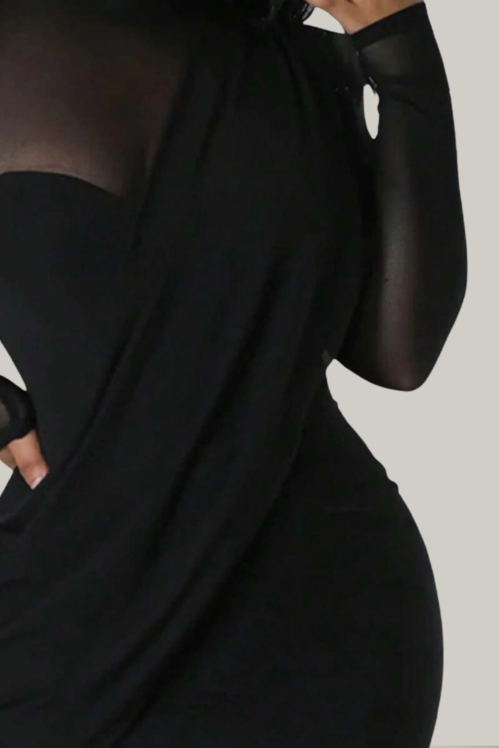 Aleah Wrap Contrast Mesh Mini Dress