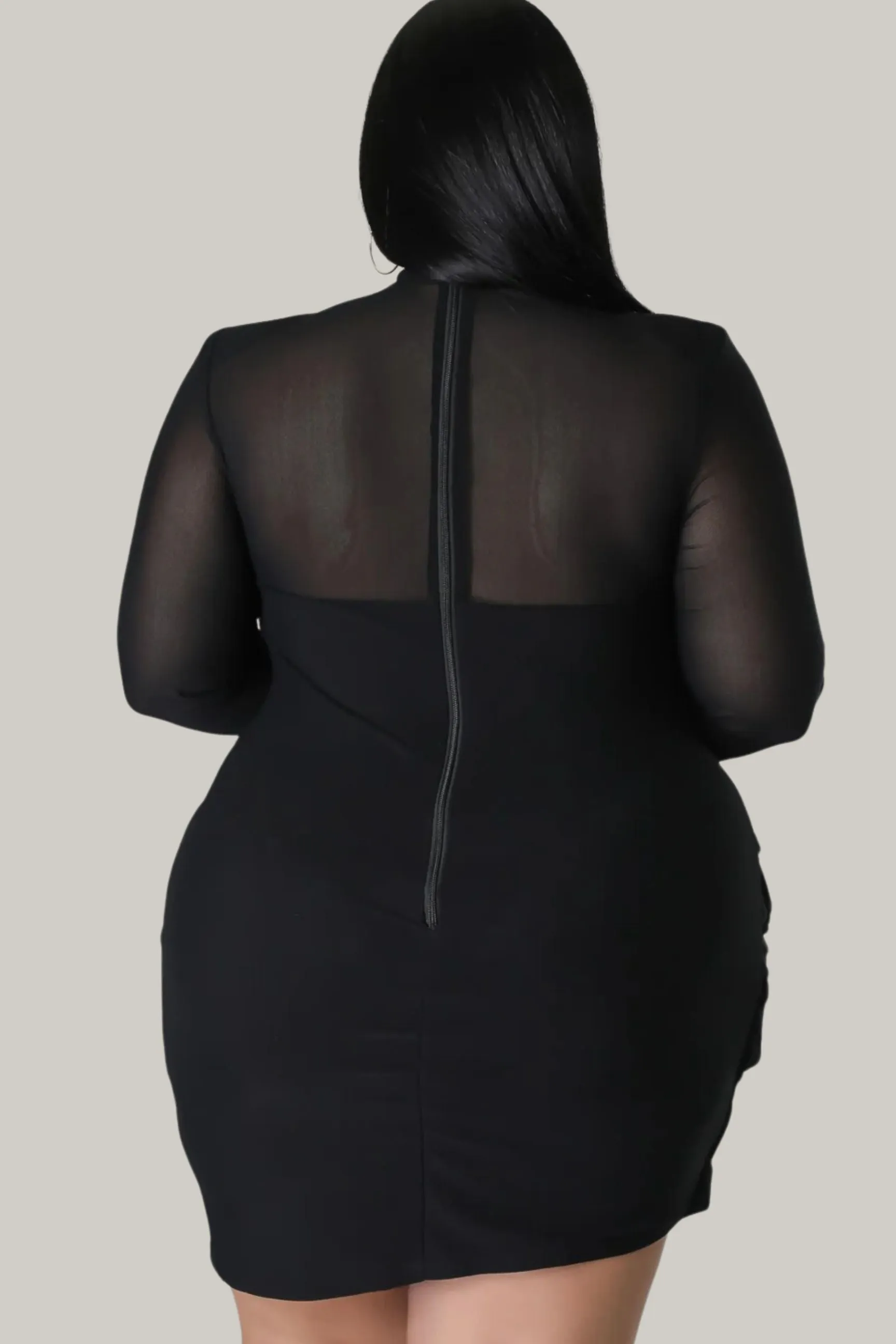 Aleah Wrap Contrast Mesh Mini Dress