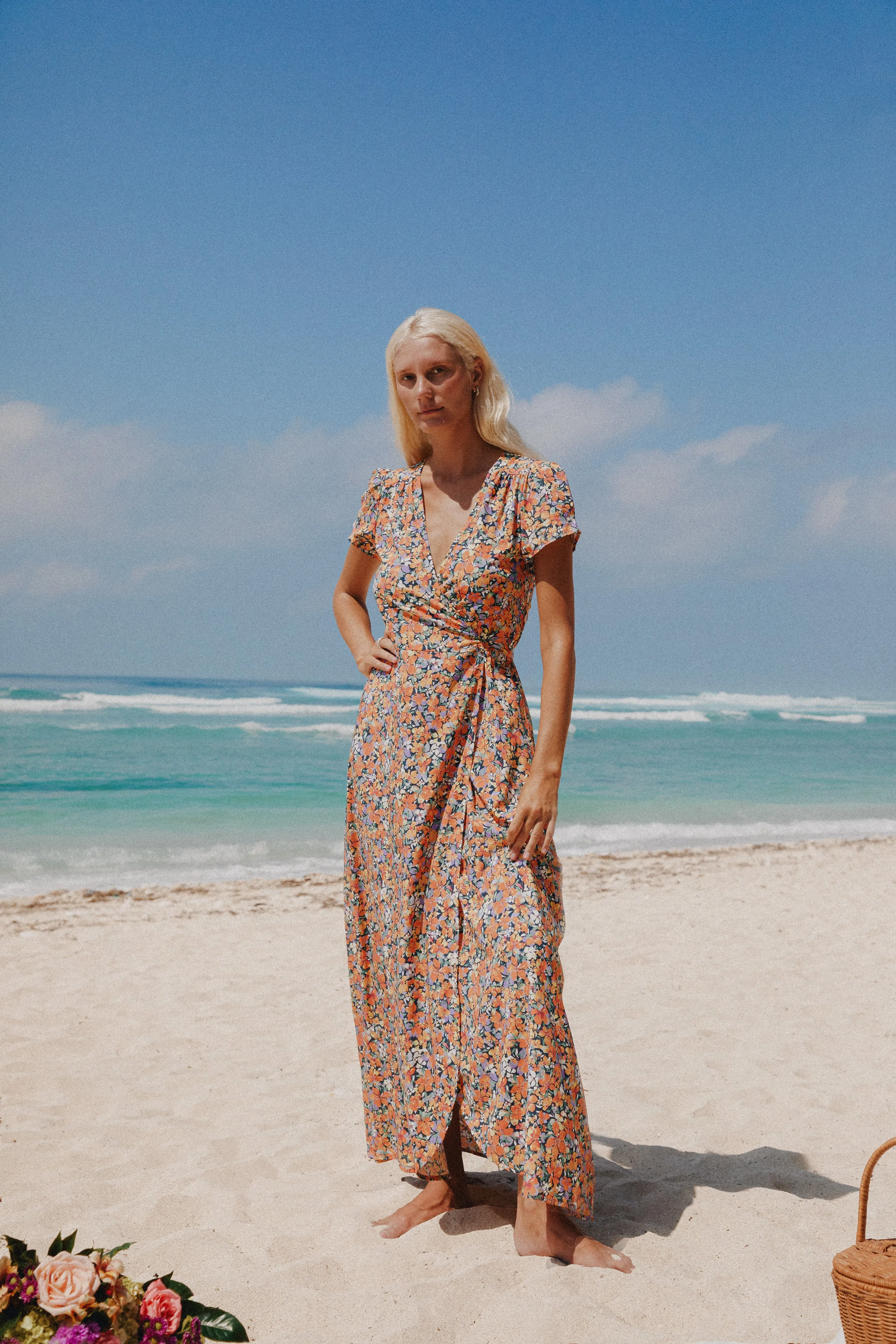 Alexa Maxi Wrap Dress | Wildflower