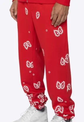 Amoeba Print Sweatpants Red