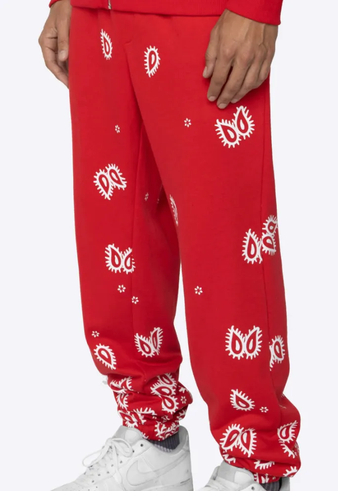 Amoeba Print Sweatpants Red