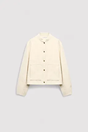 Ancien | Women's Luxury Button Pockets Stand Collar Bomber Jacket