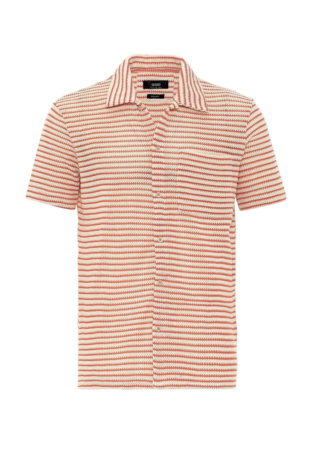 ANT Knitted Striped Short Sleeve Men's Shirt - Velsen-Zuid