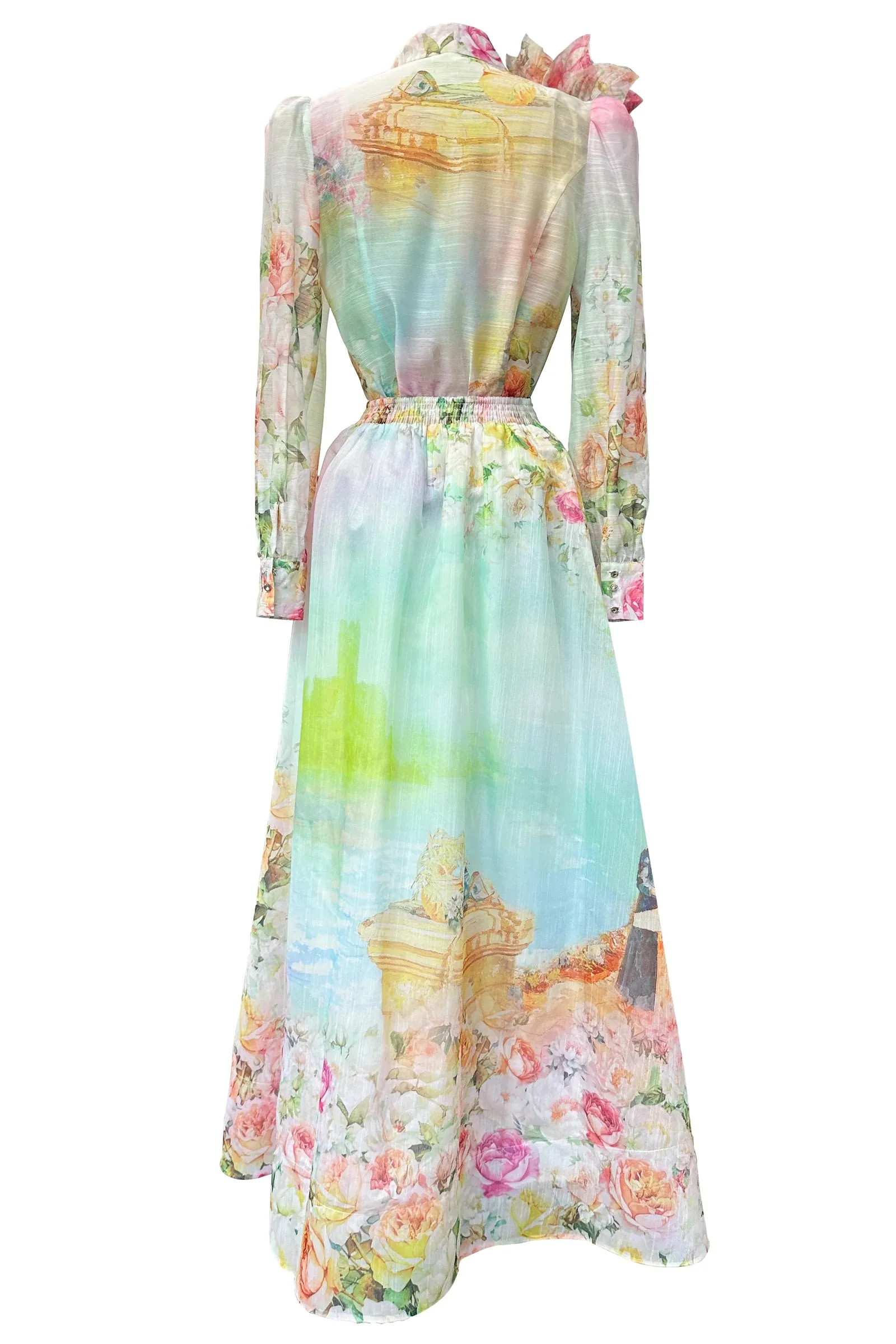 ARTISTIC FLOWER MAXI SKIRT SET
