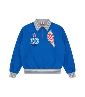 BASEBALL COLLARED BOMBER JACKET - BLUE