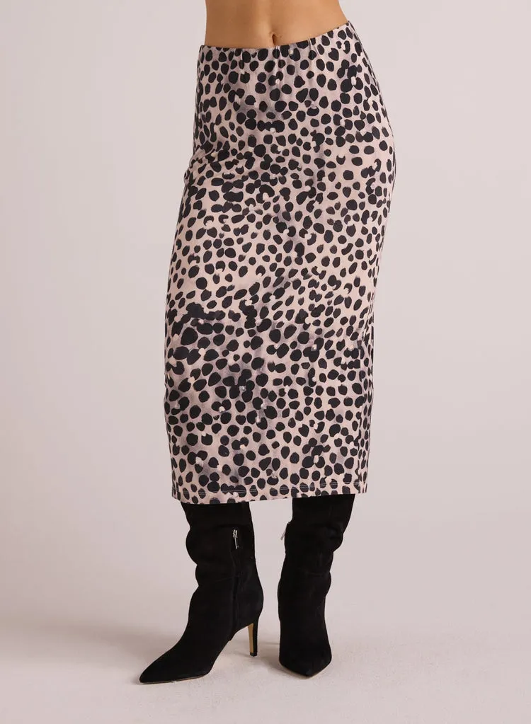 Bella Dahl Clean Waist Straight Skirt - Winter Spots Print