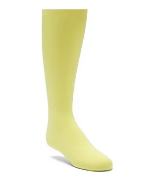 Big Girls Yellow Solid Color Stretchy Soft Footed Tights 8-15