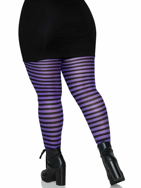 Black and Purple Striped Tights