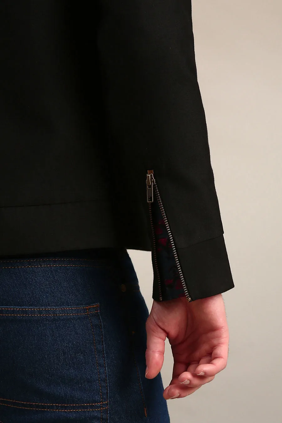 Black Cotton Bomber Jacket