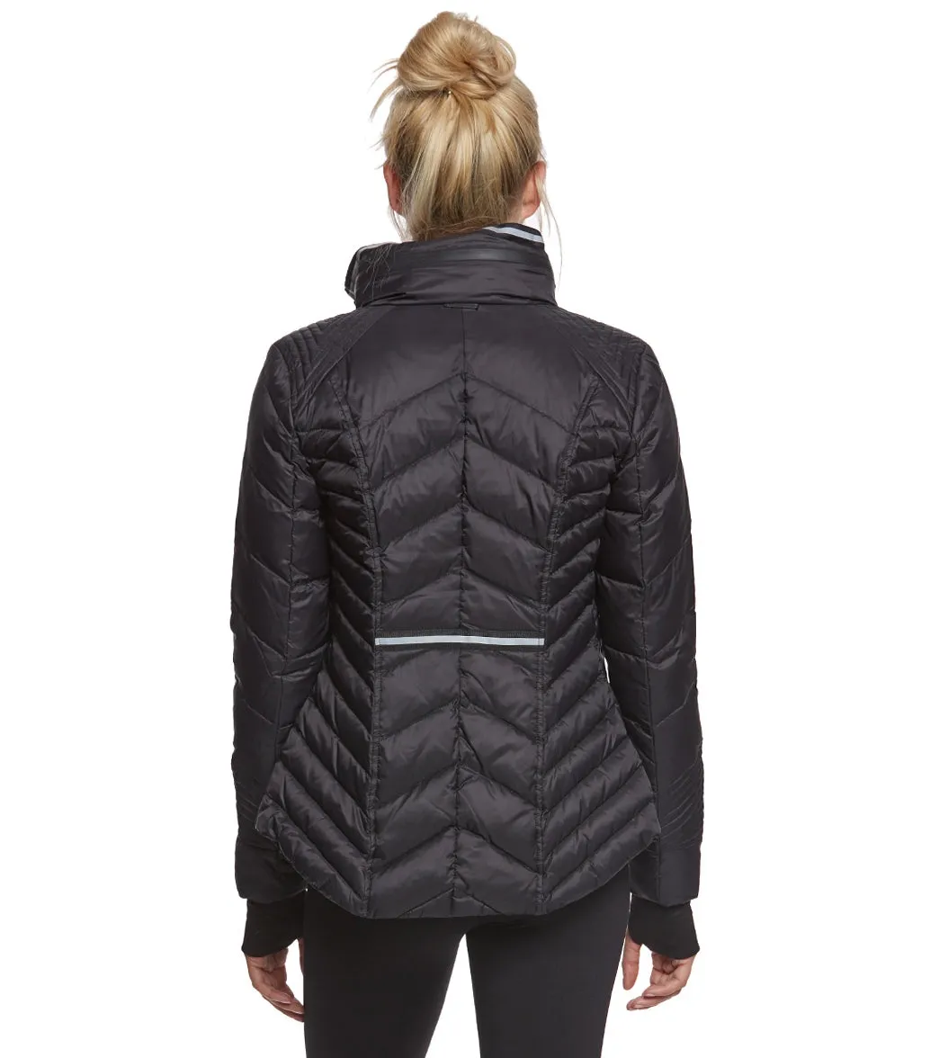 Blanc Noir Puffer Jacket with Reflective Trim
