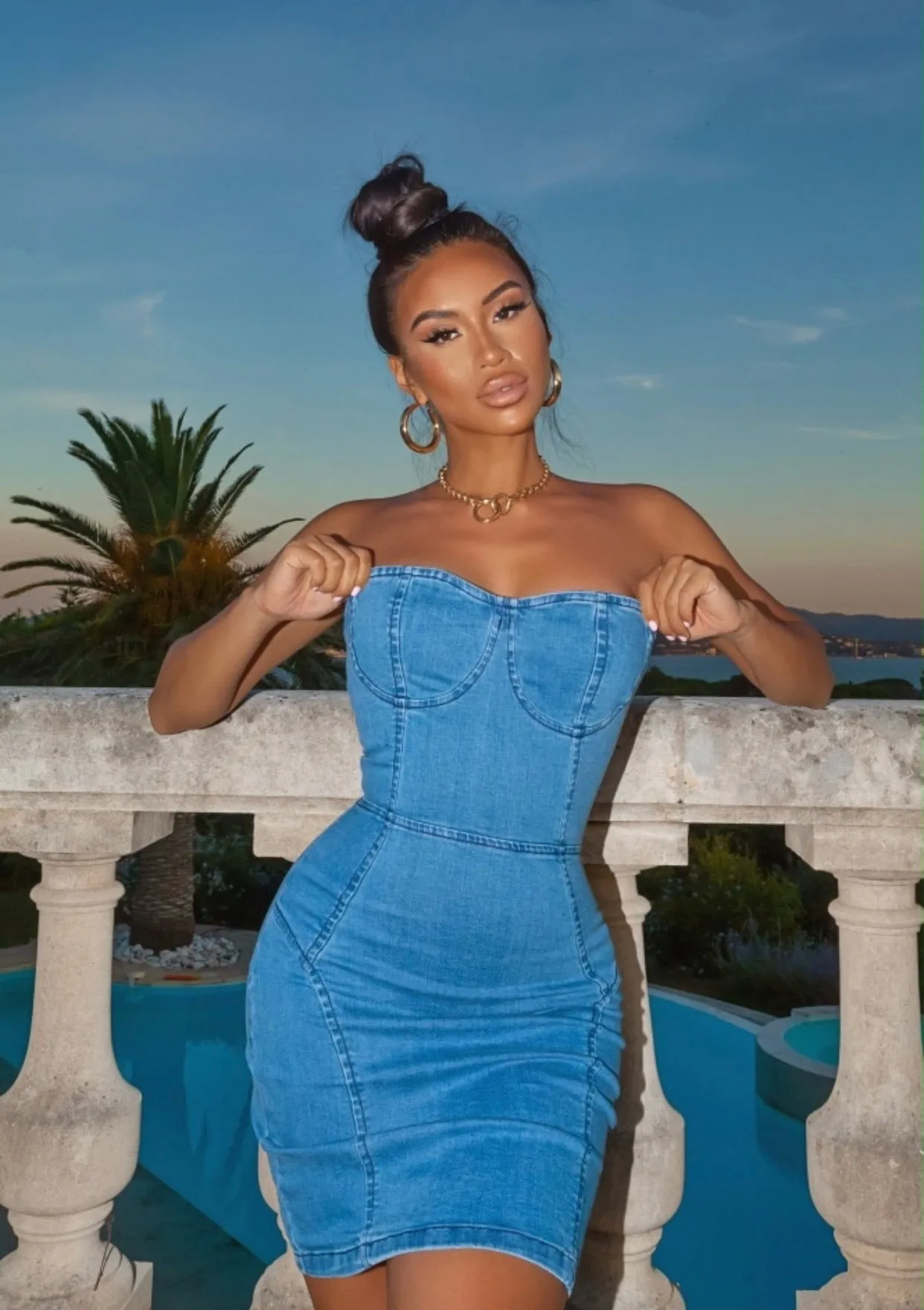 BLISS DENIM BODYCON DRESS