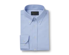 Blue Button Down Collar Tailored Fit Oxford Cotton Shirt