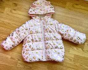 BNWOT - Pink Leopard Print Puffer Jacket 24 mths, Kids 24 Month (18-24M)