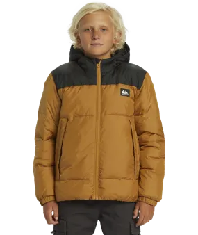 Boys Cold Days Puffer Jacket in Bone Brown