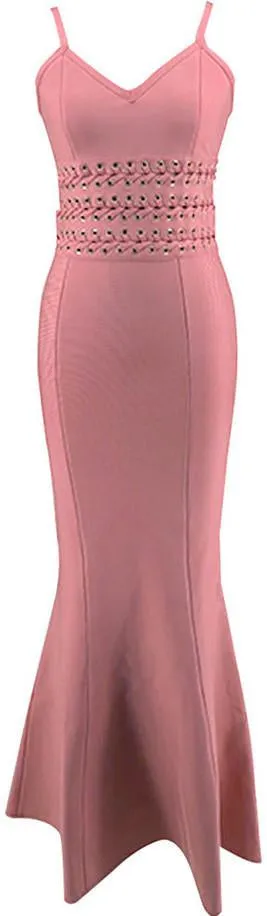 Braided-Laced Bodycon Maxi Dress