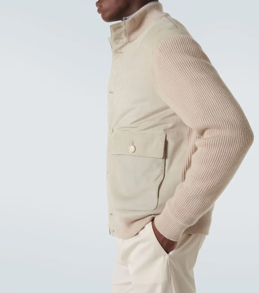 Brunello Cucinelli Single-breasted suede jacket