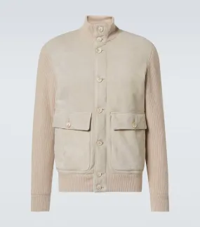 Brunello Cucinelli Single-breasted suede jacket