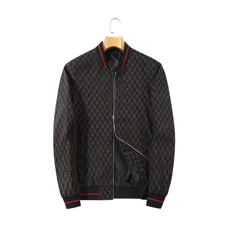 Business Casual Jacket Youth Collar Checkered Baseball Jacket