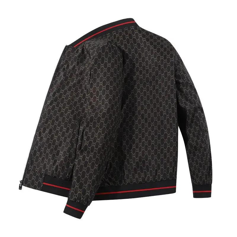 Business Casual Jacket Youth Collar Checkered Baseball Jacket