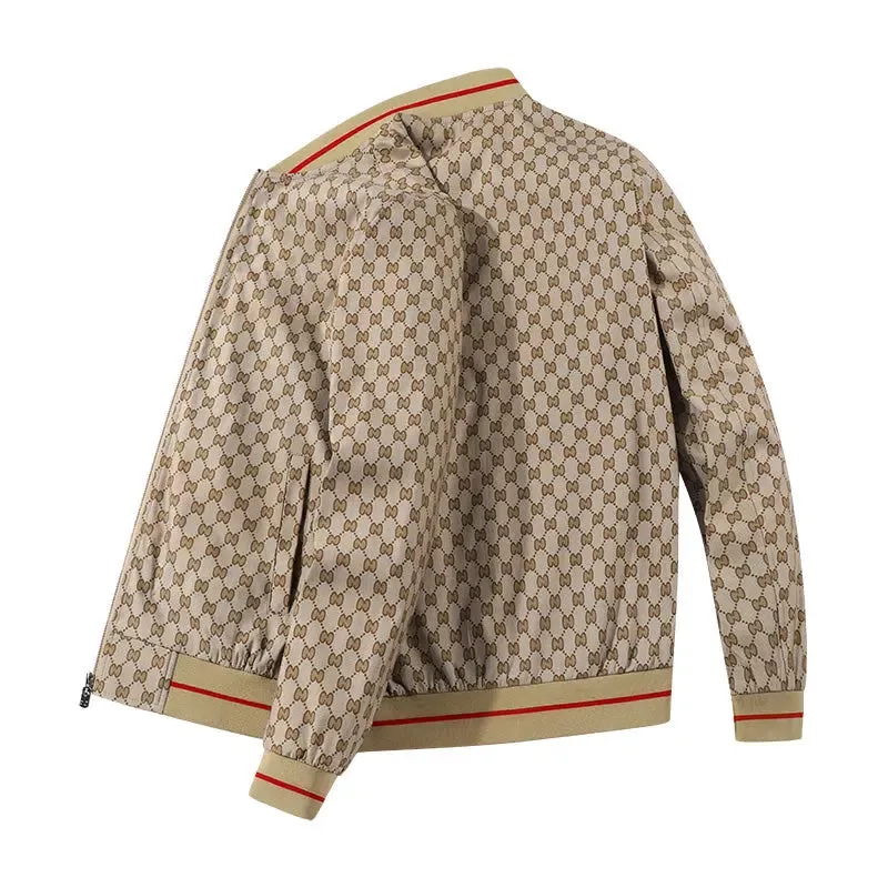 Business Casual Jacket Youth Collar Checkered Baseball Jacket