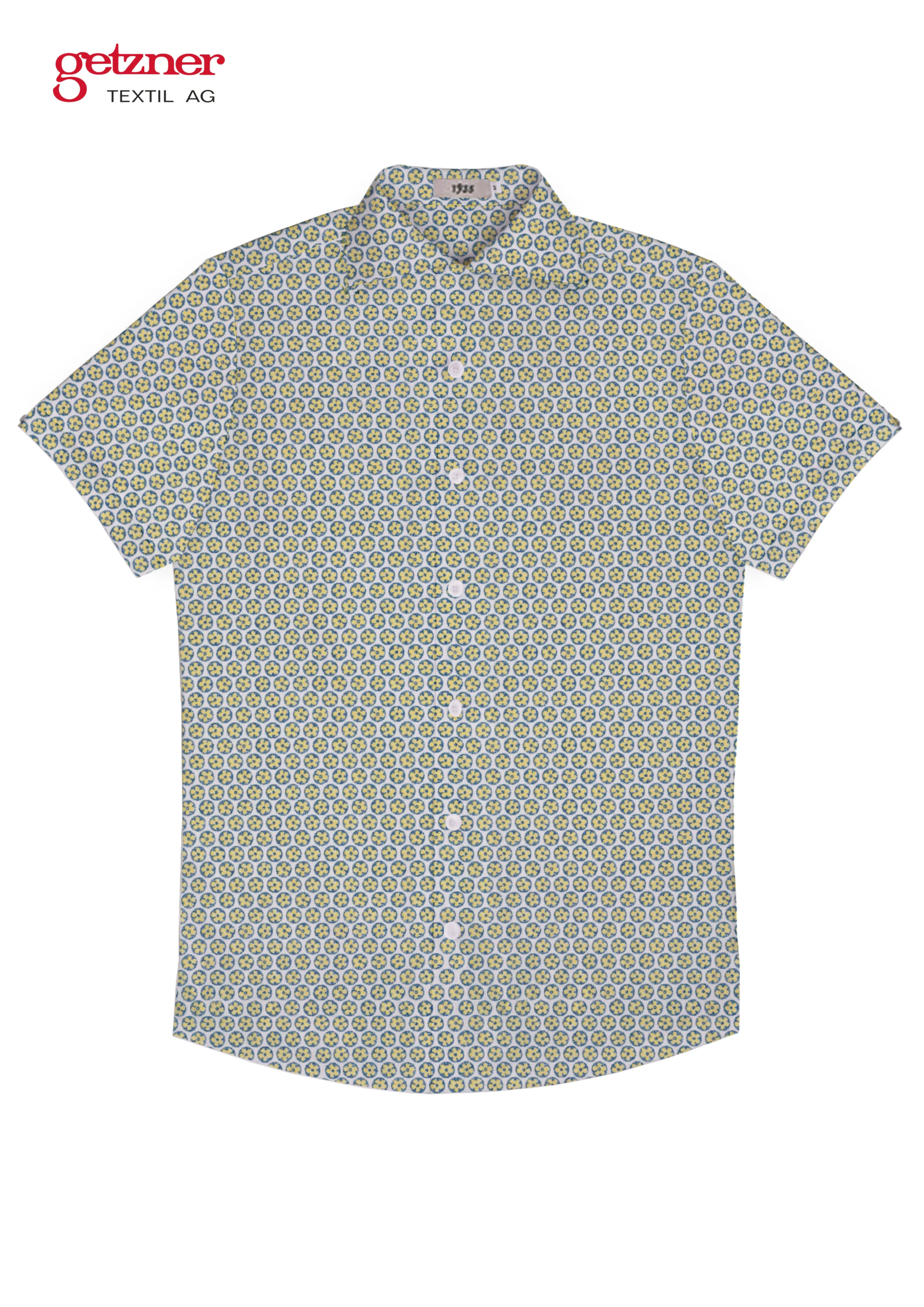 Cabana Collar Yellow Flower Printed Shirt