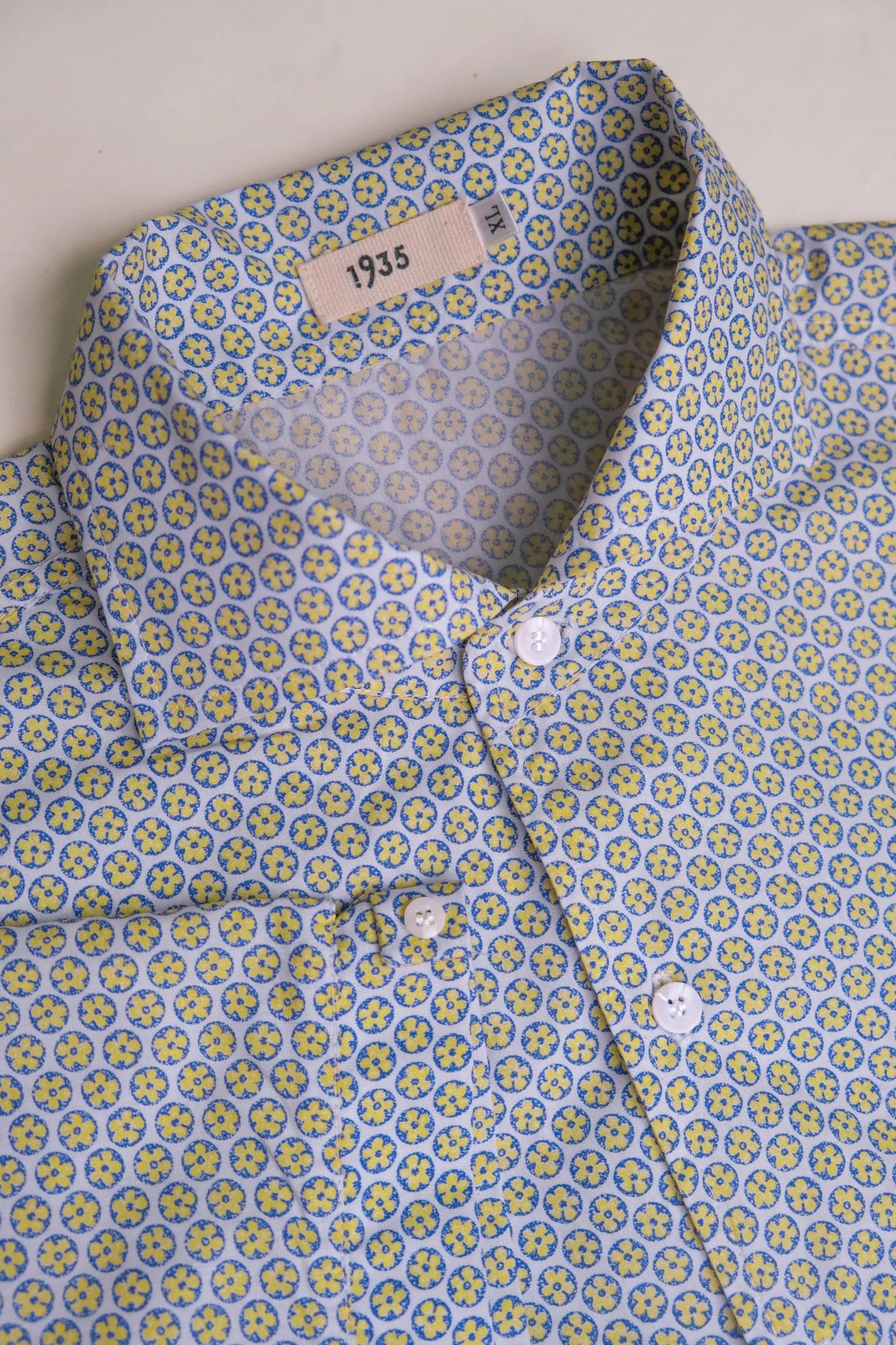 Cabana Collar Yellow Flower Printed Shirt